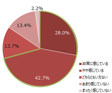 普段、職場でどの程度ストレスを感じていますか